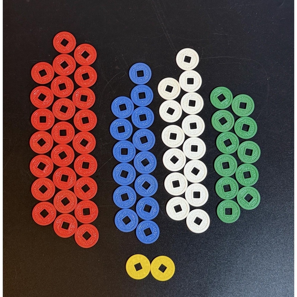 66 Vintage Mah Jong Betting Coins, Money Chips